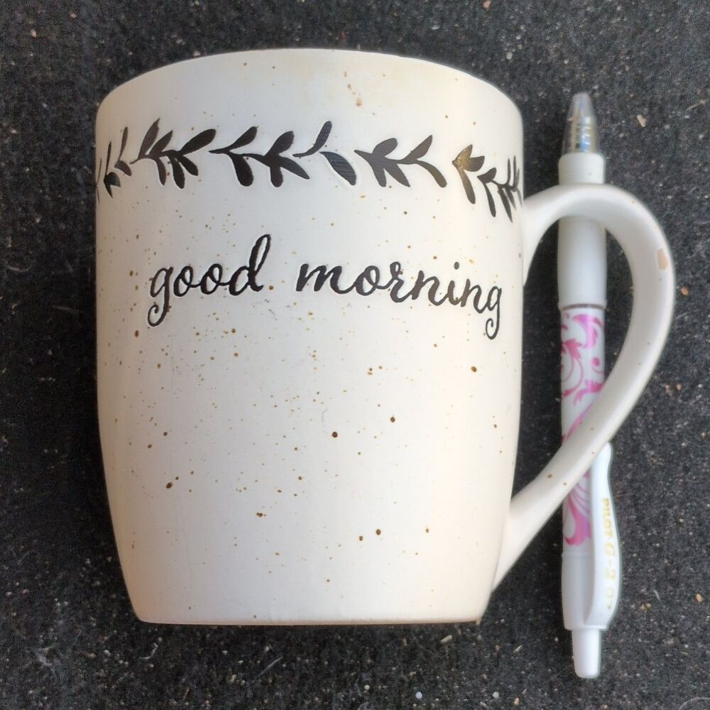 Sheffield Home Ceramic Coffee Mug Good Morning Novelty White Black